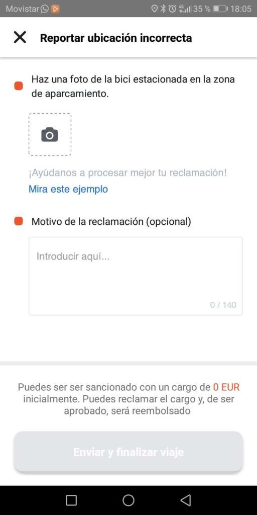 Sigue las instrucciones para reportar un error de ubicación